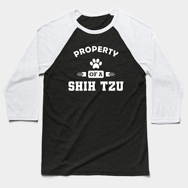 Shih Tzu Dog - Property of a shih tzu Baseball T-Shirt by KC Happy Shop